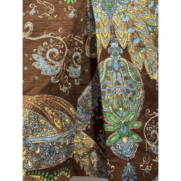 SILKLAND XL One Button Blazer Paisley Print 3/4 Sleeve 100% Silk Artsy Lined - Picture 6 of 8
